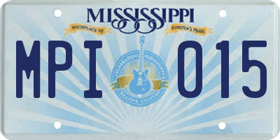 MS license plate MPI015