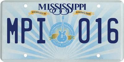 MS license plate MPI016