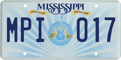 MS license plate MPI017