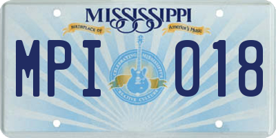 MS license plate MPI018