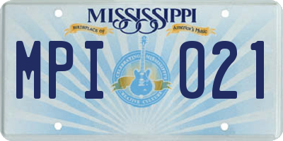 MS license plate MPI021