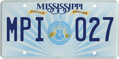 MS license plate MPI027