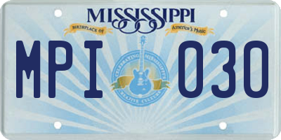 MS license plate MPI030
