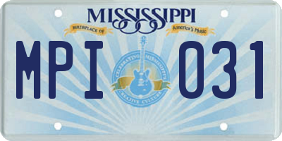 MS license plate MPI031