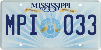 MS license plate MPI033