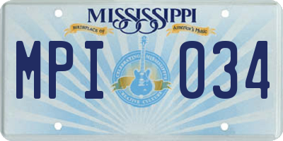 MS license plate MPI034