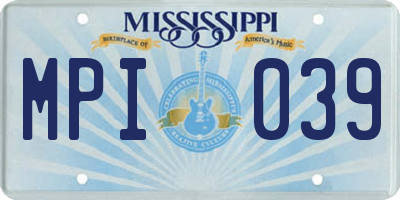 MS license plate MPI039