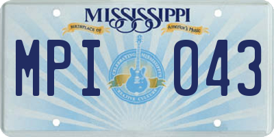 MS license plate MPI043