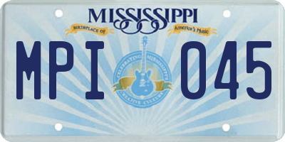 MS license plate MPI045