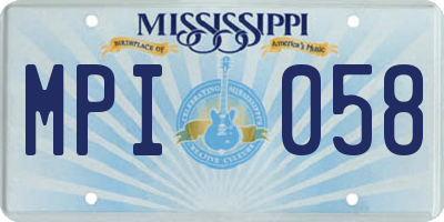 MS license plate MPI058