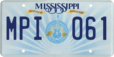 MS license plate MPI061