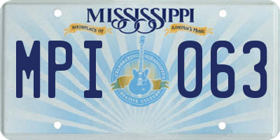 MS license plate MPI063