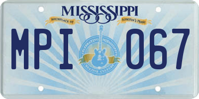 MS license plate MPI067