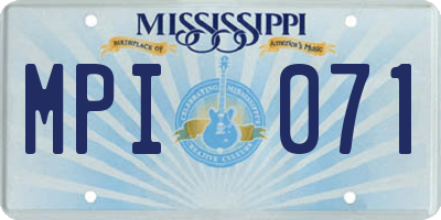 MS license plate MPI071