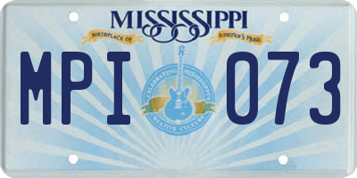 MS license plate MPI073