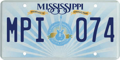 MS license plate MPI074