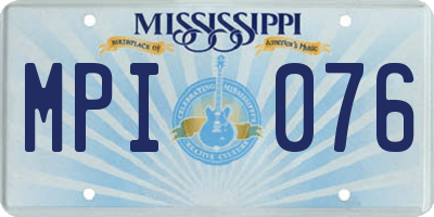 MS license plate MPI076