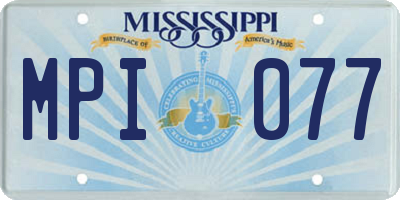MS license plate MPI077