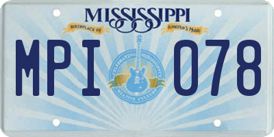 MS license plate MPI078
