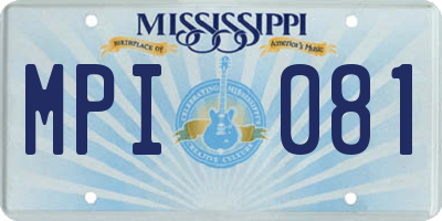 MS license plate MPI081