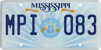 MS license plate MPI083