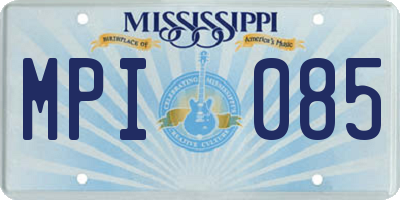 MS license plate MPI085