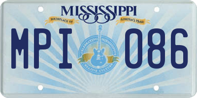 MS license plate MPI086
