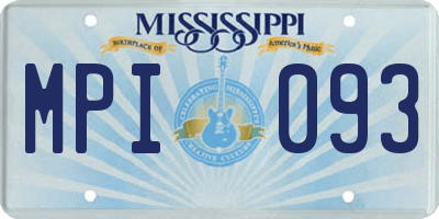 MS license plate MPI093