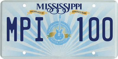 MS license plate MPI100