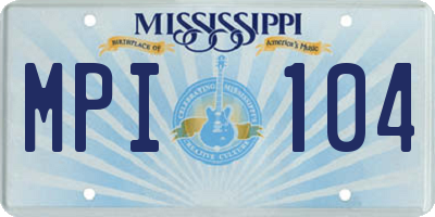 MS license plate MPI104
