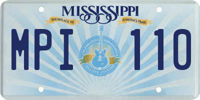 MS license plate MPI110