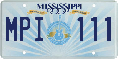 MS license plate MPI111
