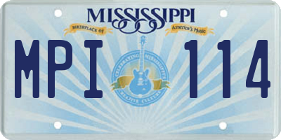 MS license plate MPI114