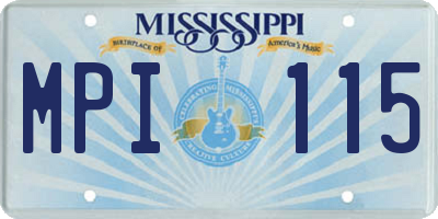 MS license plate MPI115