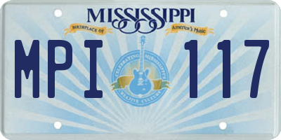 MS license plate MPI117