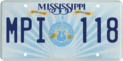 MS license plate MPI118
