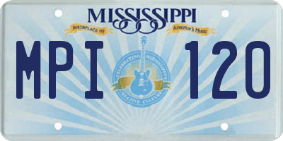 MS license plate MPI120