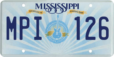 MS license plate MPI126