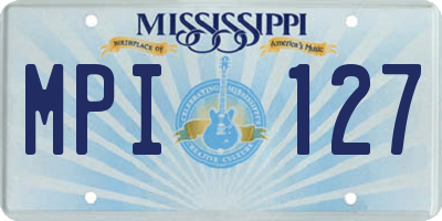 MS license plate MPI127