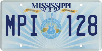 MS license plate MPI128