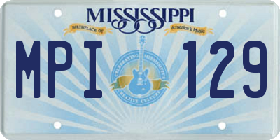 MS license plate MPI129