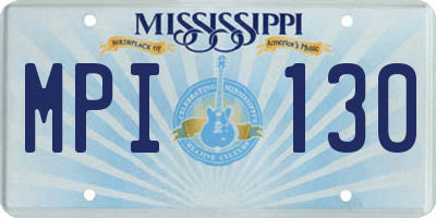 MS license plate MPI130