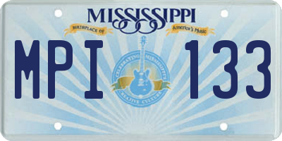 MS license plate MPI133