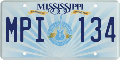 MS license plate MPI134