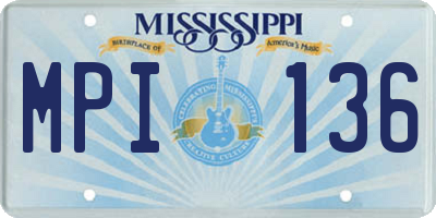 MS license plate MPI136