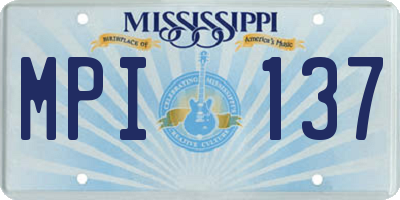 MS license plate MPI137