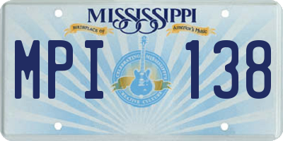 MS license plate MPI138