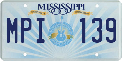 MS license plate MPI139