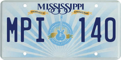 MS license plate MPI140