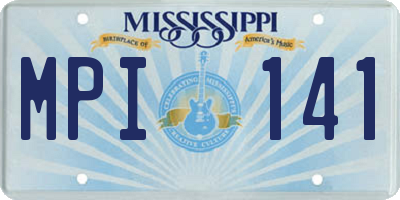 MS license plate MPI141
